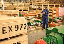 Condra components packed for shipping abroad.